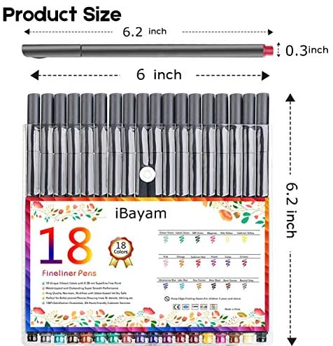 YISAN Journal Pens,24 Colored Fineliner Pens Set,Bullet Journaling Fine Tip  Markers for Drawing,Note Taking,No Bleed,Art Projects Supplies,70023 