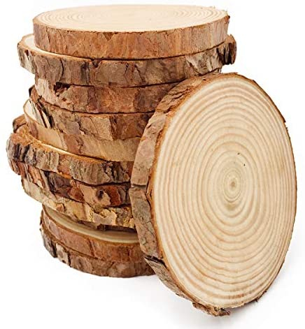 9 Dia, Rustic Natural Wood Slices