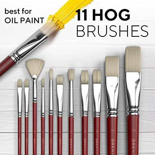 17 Pcs Professional Artist Nylon Paint Brushes Set for Oil Watercolor Art W  Case