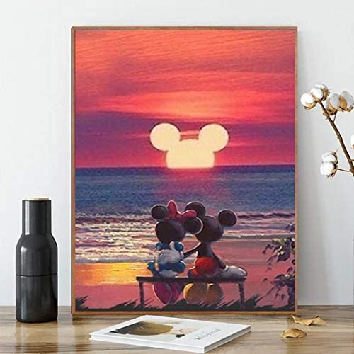 Karyees Paint by Numbers Disney DIY Painting by Numbers Kits DIY Canvas  Paint by Numbers Disney Sunset Beach Acrylic Painting Home Decor Paint by  Numbers for Adults Kid Beginner Disney Beach16x20In