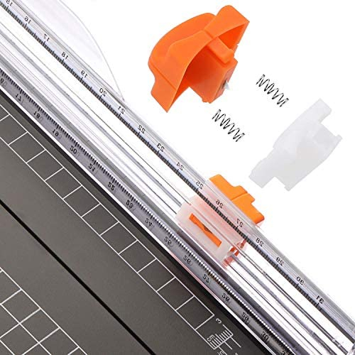 Firbon A4 Paper Cutter 12 inch Titanium Paper Trimmer Scrapbooking Tool with Automatic Security Safeguard and Side Ruler for Craft Paper Coupon