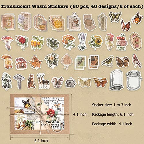 Vintage Junk Journaling Supplies People Translucent Stickers for