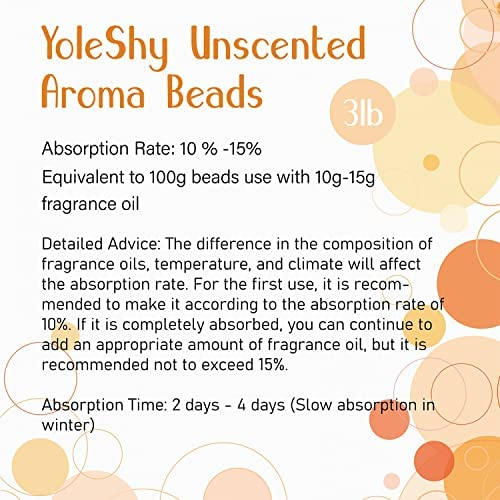 YoleShy 3lb Unscented Aroma Beads for Car Freshies, No Fragrance Eva Beads  Bulk