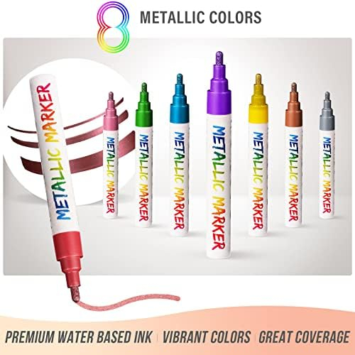 2- Liquid Chalk Markers for Chalkboard, White, Pack of 5, 6mm Reversible  Tip