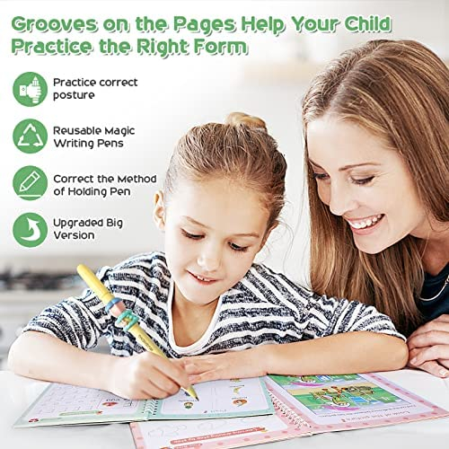 Big Tree Magical Handwriting Workbooks Practice Copybook, Magic Calligraphy That Can Be Reused Handwriting Copybook Tracing Book (Enlarged-Version