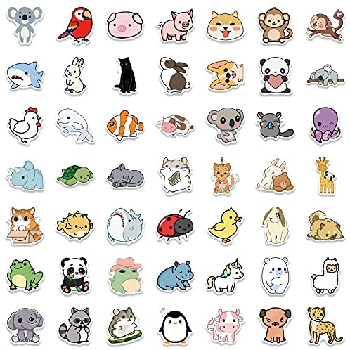 Cute Animal Stickers for Kids, Teens- 100PCS Premium Waterproof Vinyl  Kawaii Aesthetic Stickers for Water Bottles | ArtBeek