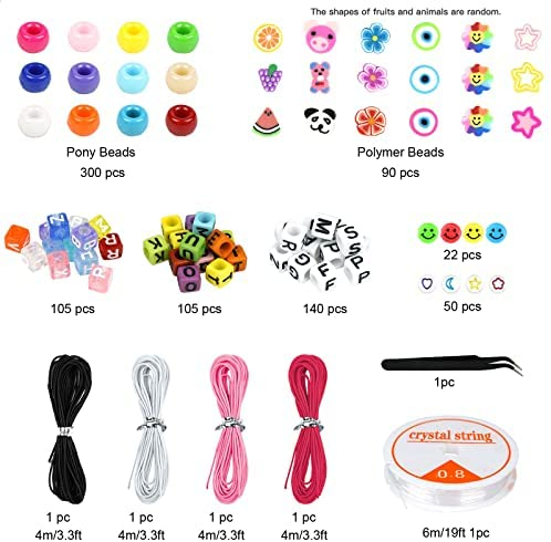 Dowsabel Bracelet Making Kit, 48 Colors Pony Beads Friendship Bracelet Kit  Letter Beads Heart Beads for Jewelry Making, DIY Arts and Crafts Gifts for  Girls and … | Friendship bracelets with beads,