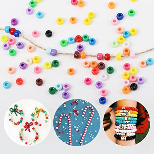 Multi Colors Glow in Dark 9x6mm Pony Beads 500pc made in the USA for school  crafts hair decor kandi jewelry