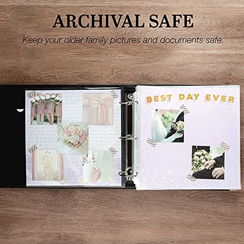 Samsill Scrapbook Refill Pages 12x12 Inches 100 Pack Super Heavyweight Clear Fits 3 Ring Scrapbook Binders and 12x12 Photo Album Refill Pages Archival