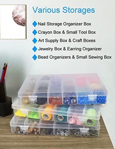36 Compartments Craft Organizer Plastic Box Jewelry Bead Storage