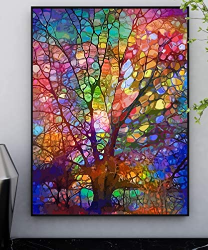 Petrala Paint by Number for Adults DIY Acrylic Paint by Numbers Kits on Canvas Tree of Life Drawing Colorful Paintworks Artwork for Beginner Without