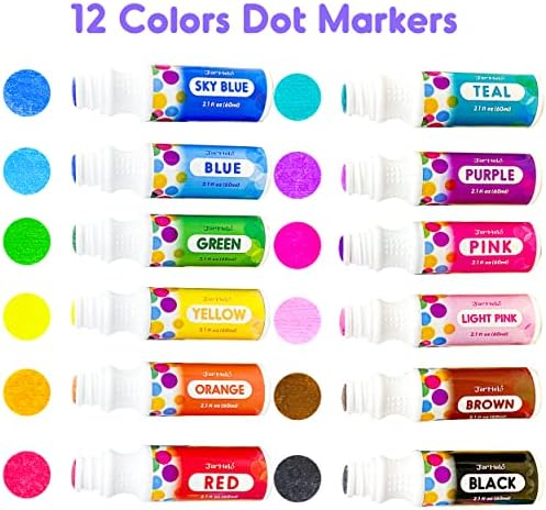 Washable Dot Markers, 8 Colors, Dot Markers for Toddlers and Kids