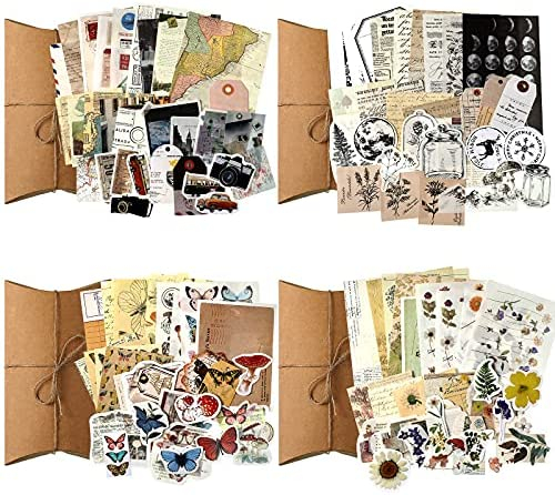 120 Pieces Vintage Scrapbooking Stickers DIY Journaling Scrapbook