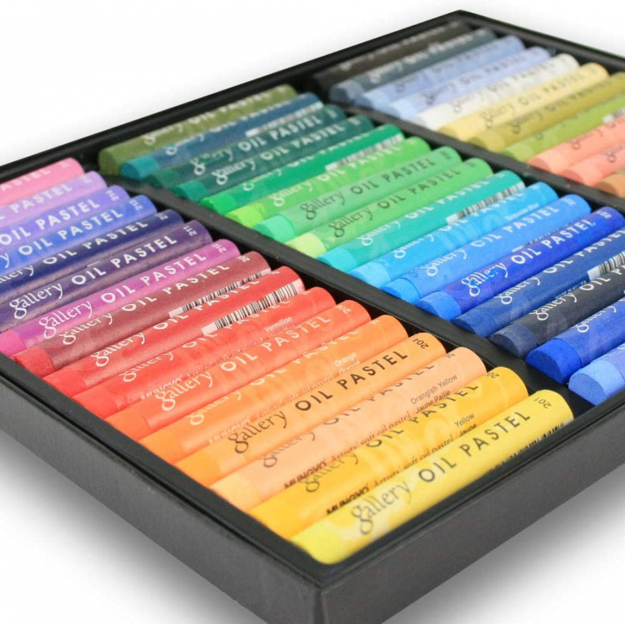 HA Shi Professional Artist Oil Pastels Set 48 Colors, Non-Toxic, Drawing, Blending, Oil Crayon Pastels, Art Supplies for Artists and Teachers by
