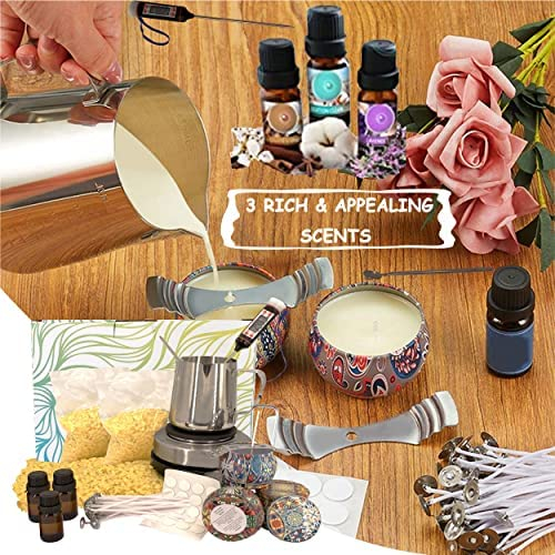 DIY Candle Making Kit with Melting Pot Hot Plate, Candle Making