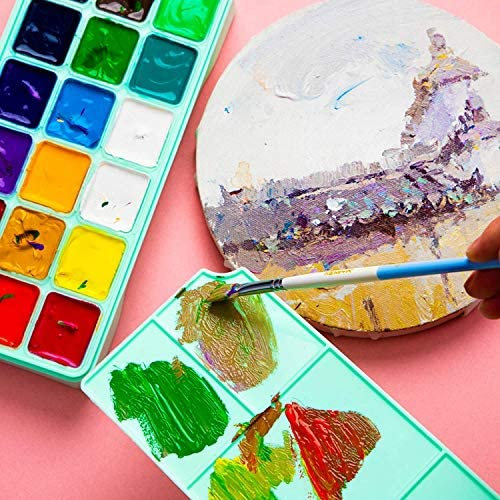 ABEIER Himi Gouache Paint Set, 18 Colors x 30ml Unique Jelly Cup Design, Portable Case with Palette for Artists, Students, Gouache