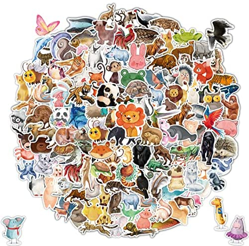 160PCS Animal Stickers for Kids, Cute Rainforest Zoo Animals Stickers for  Water Bottle