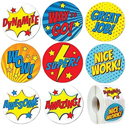 1500 PCS Reward Stickers for Students Kids in 24 Designs, Soykay 1 inch  Round Encouragement Motivational Labels Stickers