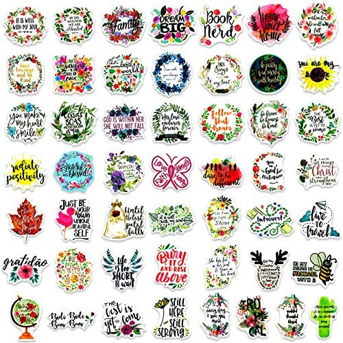 Inspirational Words 50 Pcs Stickers, Motivational Quotes for Teens and  Adults Trendy Vinyl Positive Sticker for Water Bottles, Laptop, Etc 