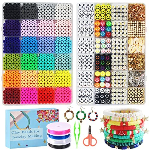 7200 Clay Beads Bracelet Making Kit,Jewelry Beading Supplies and