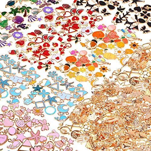 Charms in Bulk, Charms for Jewelry Making, Enamel Charms, Crown Charms 
