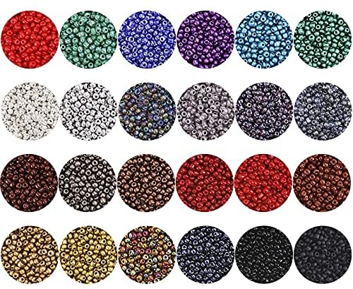 QUEFE 48000pcs 2mm Glass Seed Beads for Jewelry Making Kit 96 Colors Small  Bracelet Beads with Pendant Charms Kit and Letter Beads for Bracelets  Necklace Ring Making DIY Art and Craft
