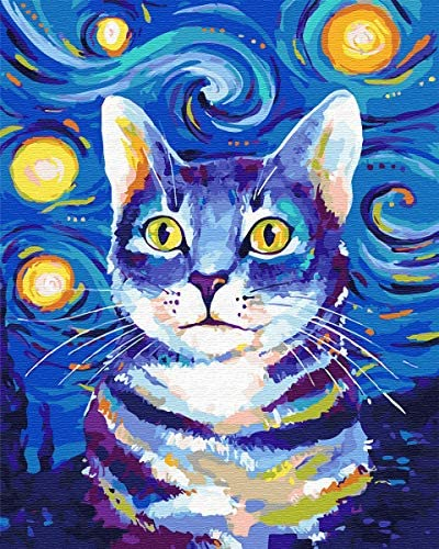 TUMOVO Paint by Numbers for Adults, Cat Oil Painting for Adults Kids Paint  by Number Easy Painting Kits for Kids DIY Paint by Number Kits Paint by
