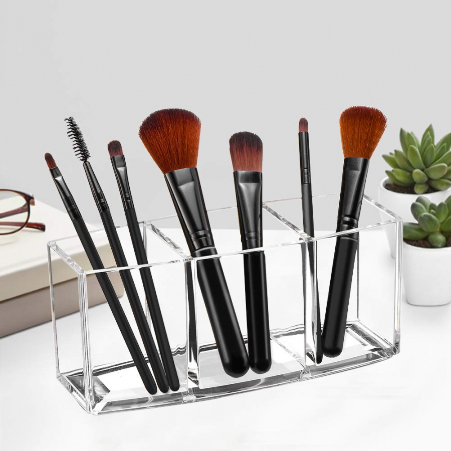 BNIB CHANEL ACRYLIC Makeup storage Brush Holder Vanity Organiser Box £32.30  - PicClick UK