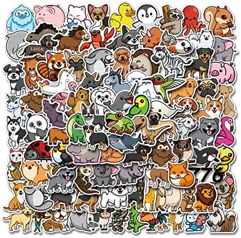 100Pcs Cute Animal Stickers,Vinyl Waterproof Stickers for Laptop
