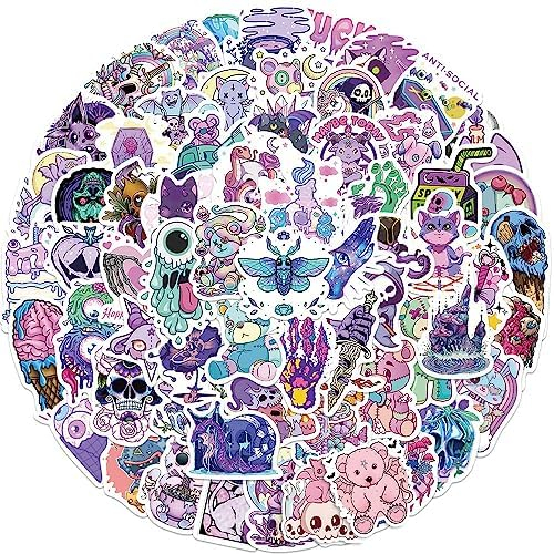 150PCS Pastel Gothic Stickers,Cute Horror Decals Adults Teens Gifts