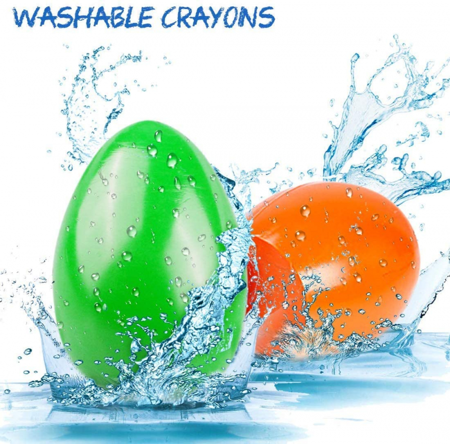  Geyoga 36 Pcs Egg Shape Toddler Crayons 9 Colors Palm