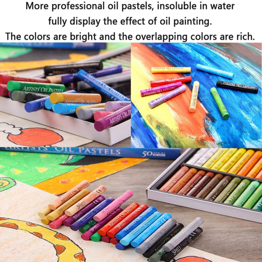 80 Piece Art Kit Pencils Oil Pastels Markers Pastels Erasers