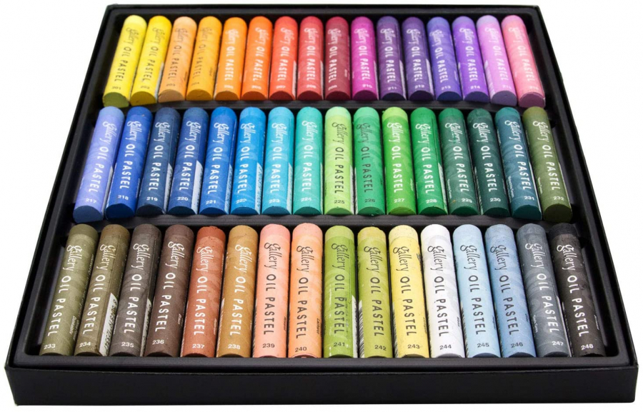 [Mungyo Gallery] Non Toxic Soft Oil Pastels Set of 48 Assorted Colors, Bundle with Rubber Pastel Erasers for Artist and Professional