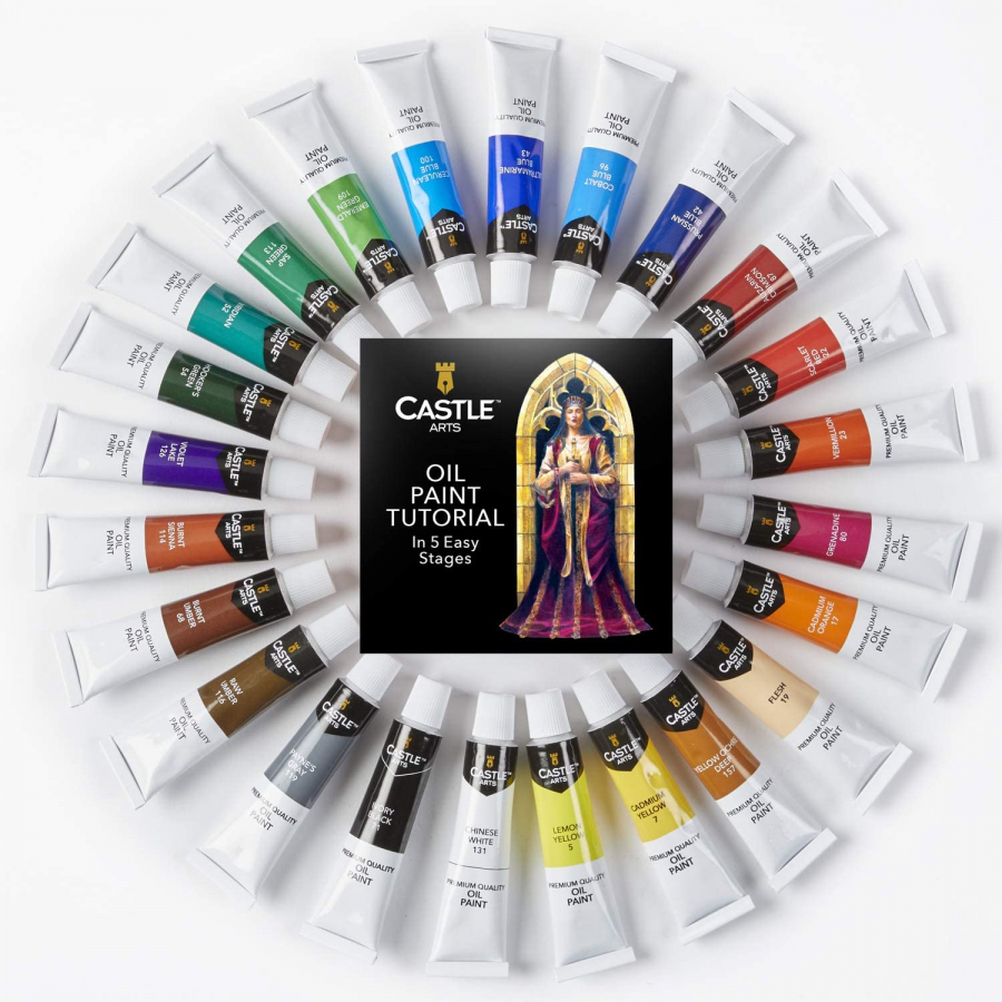 Castle Art Supplies 24 x 12ml Oil Paint Set | Great Value Set for Adult  Artists, Beginners and Advanced | Vibrant Variety of Smooth-to-use Colors |  In
