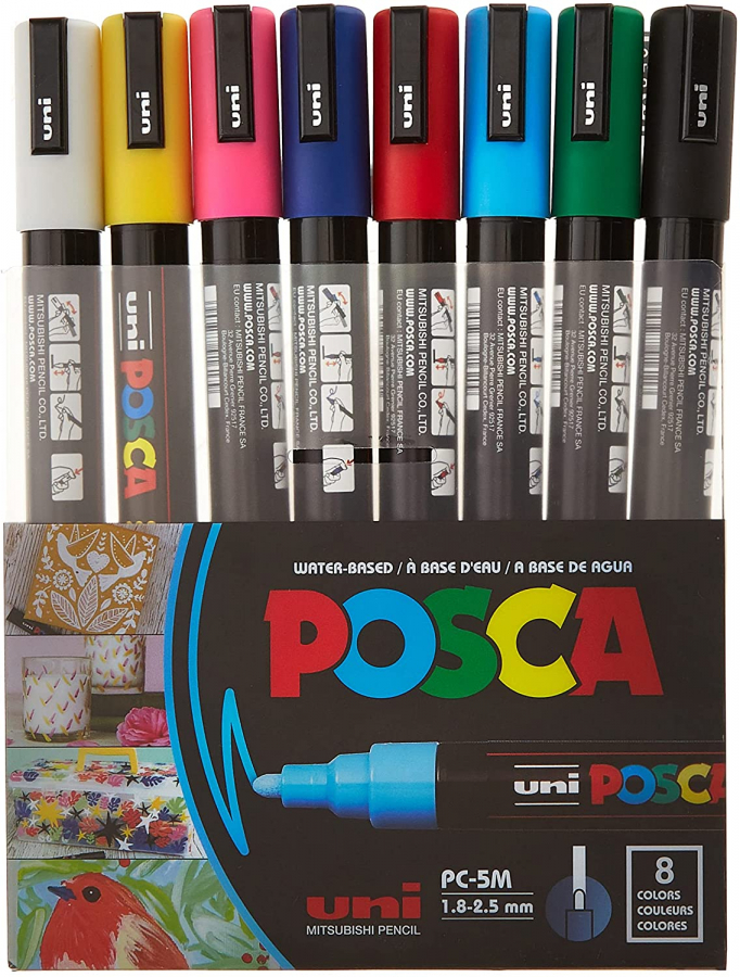 8 Posca Paint Markers, 5M Medium Markers with Algeria
