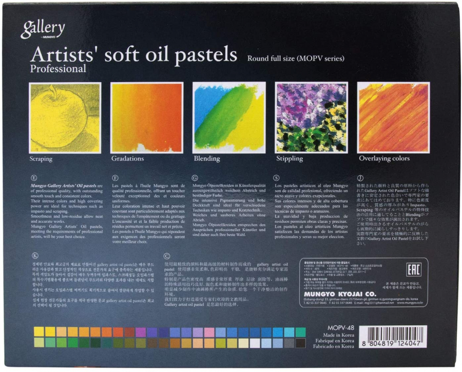 MUNGYO Gallery Soft Oil Pastels Set 48 Colors (incl. Oil Pastels Set of 48,  Art Eraser with case 1ea) - Yahoo Shopping