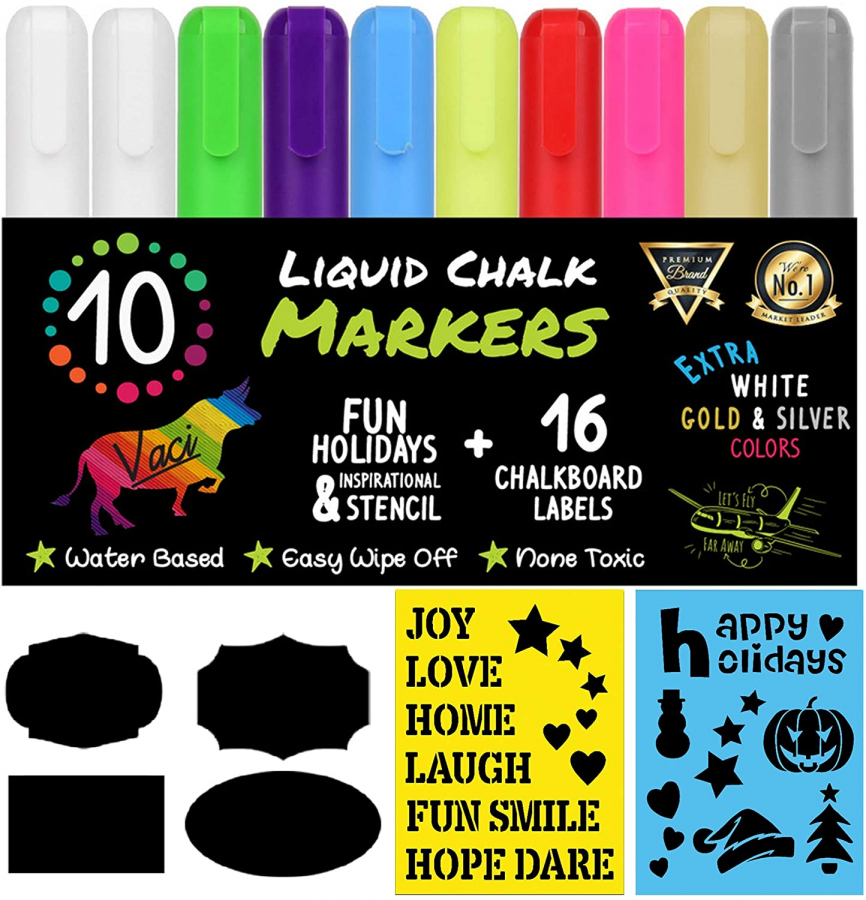 Vaci Neon Liquid Chalk Markers - Erasable Chalk Pens Algeria