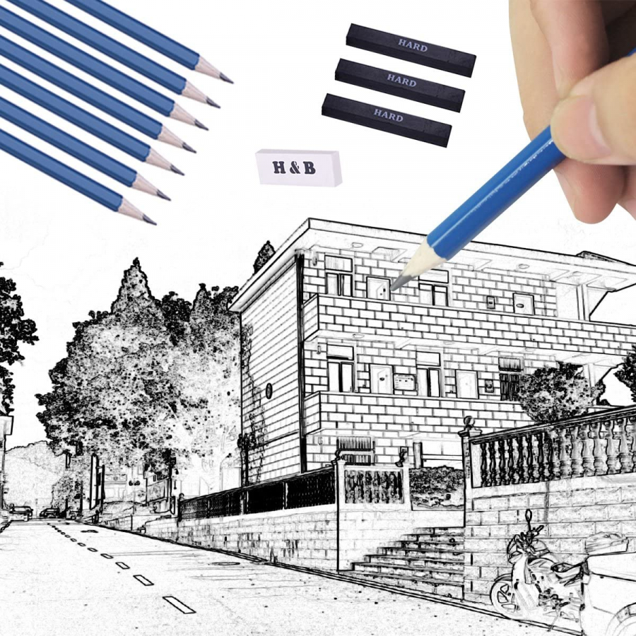 Drawing Pencil Set with 4 Pencils, Sharpener, and Eraser – Absolutely EVO