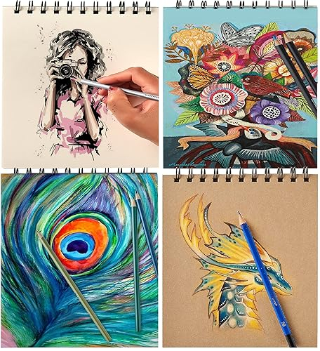 Prina 76 Pack Drawing Set Sketching Kit, Pro Art Supplies with 3-Color ...