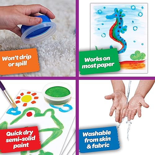 Peinture Anti-renversement Crayola Pour Enfants - 4 Couleurs Lavables - Pinceau Inclus - À Partir De 3 Ans - 2