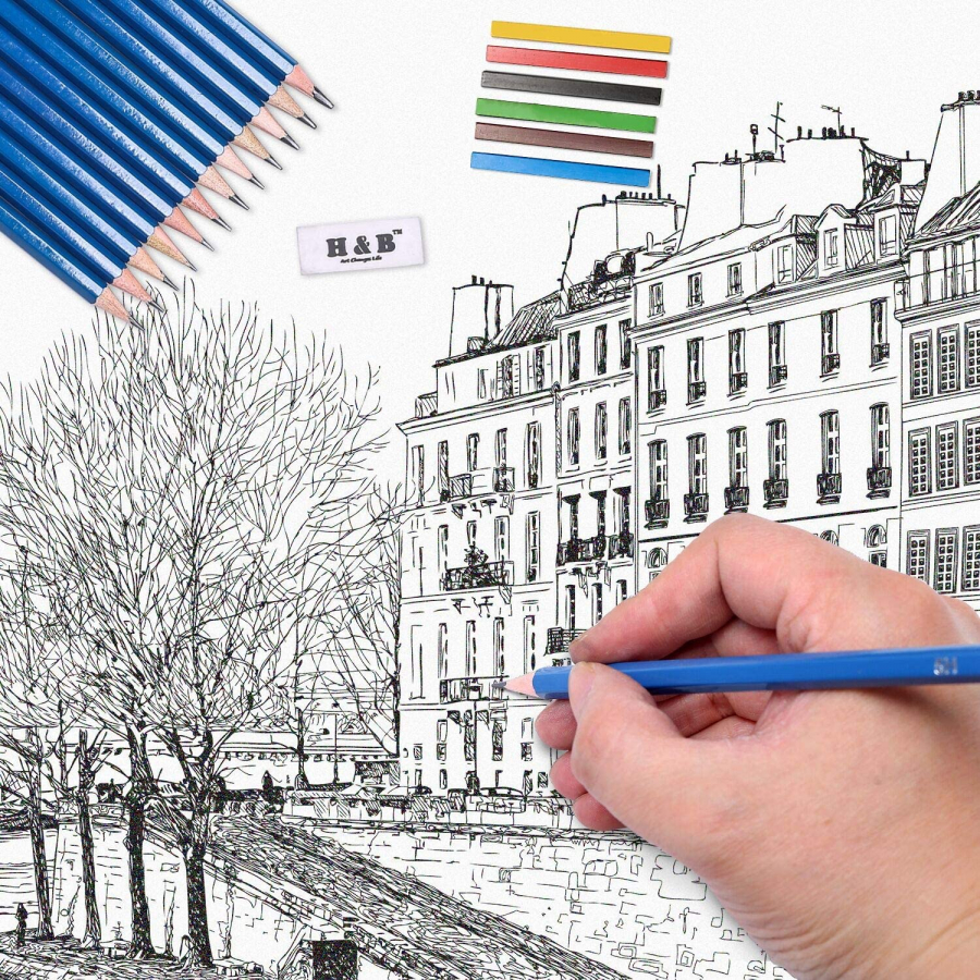 Sketching Pencil Set, Drawing Pencils and Sketch Kit,32-Piece Complete Artist Kit Includes Graphite Pencils,Charcoal Pencils, Paper Erasable Pen