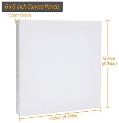 FIXSMITH-Painting-Canvas-Panels, 5x7 inch Canvas Board 6 Pack Canvases, 100% Cotton, Primed Canvas Panel, Acid Free, Artist Canvas Boards for