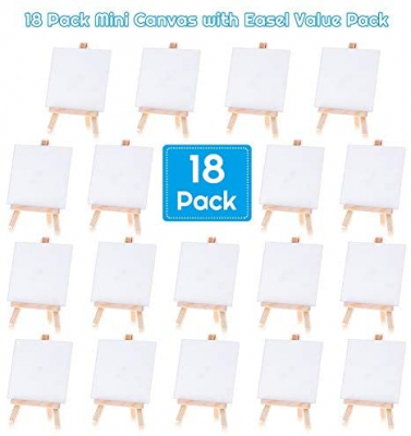 FIXSMITH Stretched White Blank Canvas- 5x7 Inch,Bulk Pack of 12,Primed,100%  Cotton,5/8 Inch Profile of Super Value Pack for Acrylics,Oils & Other