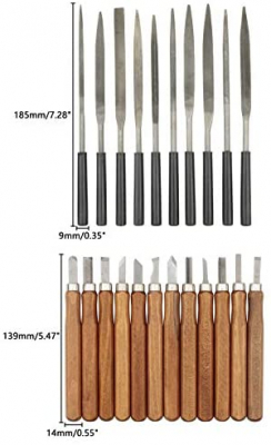 Wood Carving Tools Set, 12Pcs Wood Carving Hand Tools Kit+ 13Pcs