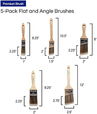 10Pcs 1 inch Flat Paint Brushes Acrylic Paint Brush Big Paint Brushes  Watercolor Synthetic Brushes Bulk Wooden Handle Painting Brush Detail Oil  Brush
