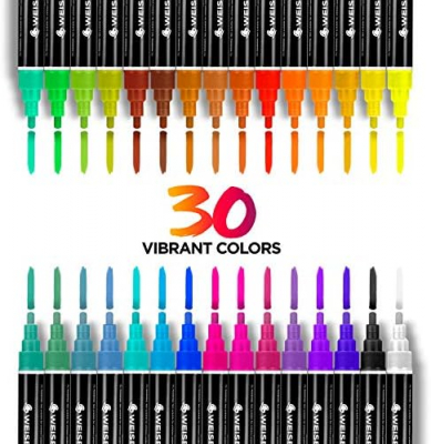 Chalk Markers Liquid, UltraColor Vibrant Mega Pack of 30