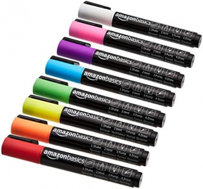 Bullet/Chisel Reversible Tip Chalk Markers, Bold Point
