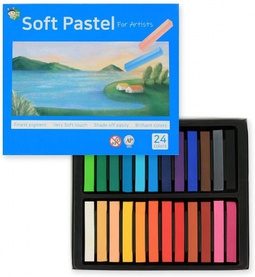 oft Pastels (24 Colors) + HASHI Chalk Pastel Holder (2pcs 1set)