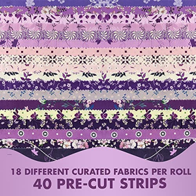Needles Quilt Studio - 2.5" Precut 40 Fabric Strip Bundle (Amethyst Garden)