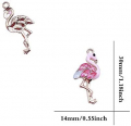 SYBKED 20 Pcs Cute Sliver Flamingo Charms DIY Handmade Making Jewelry Small Pink Accessories Alloy Pendant Necklace Bracelet Sweater Earring Keychain Decoration for Women Gift